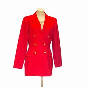 Vintage Red double breasted blazer *No shoulder pads*